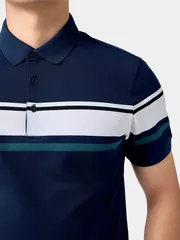Áo Polo Nam 5S Fashion Can Phối Kẻ Ngang Phom Slimfit APC24054