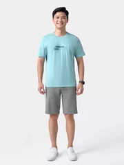 Áo Thun Nam Ngắn Tay In Chữ Phối Hình In Phom Casual ATS24027