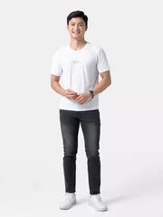 Áo Thun Nam 5S Fashion Siêu Nhẹ Mát In Chữ Phom Slimfit ATS24061