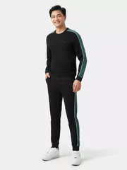 Bộ Quần Áo Nỉ Dài Tay Can Phối 5S Fashion Phom Slimfit BNI23017