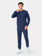 Bộ Nỉ Nam Dài Tay 5S Fashion Basic Phom Slimfit BNI23019