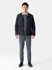 Áo Khoác Thời Trang Nam Cổ Trụ 5S Fashion Dệt Kẻ Ô Sang Trọng AKH24057