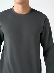 Áo Nỉ Nam Thu Đông 5S Fashion Trơn Basic Phom Slimfit ANI24027