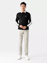 Áo Polo Nam Cotton Dài Tay Can Phối 5S Fashion Phom Slimfit APD24002