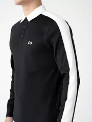 Áo Polo Nam Cotton Dài Tay Can Phối 5S Fashion Phom Slimfit APD24002