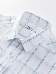 Áo Sơ Mi Nam Dài Tay Màu Trắng Kẻ Ô Slimfit ASM24009