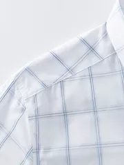 Áo Sơ Mi Nam Dài Tay Màu Trắng Kẻ Ô Slimfit ASM24009