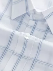 Áo Sơ Mi Nam Dài Tay Màu Trắng Kẻ Ô Slimfit ASM24009