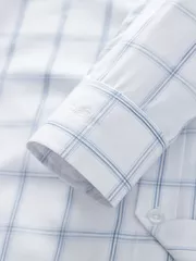 Áo Sơ Mi Nam Dài Tay Màu Trắng Kẻ Ô Slimfit ASM24009