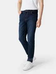 Quần Jean Nam Trơn 5S Fashion Vải Recycled Phom Slimfit QBD23003