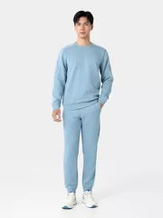 Bộ Nỉ Nam Cổ Tròn 5S Fashion Phối Line Khỏe Khoắn Slimfit BNI24020