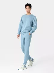 Bộ Nỉ Nam Cổ Tròn 5S Fashion Phối Line Khỏe Khoắn Slimfit BNI24020