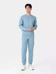 Bộ Nỉ Nam Cổ Tròn 5S Fashion Phối Line Khỏe Khoắn Slimfit BNI24020