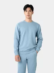 Bộ Nỉ Nam Cổ Tròn 5S Fashion Phối Line Khỏe Khoắn Slimfit BNI24020