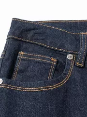 Quần Jean Nam 5S Fashion Màu Xanh Đen Trơn Phom Slimfit QBD22002