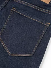 Quần Jean Nam 5S Fashion Màu Xanh Đen Trơn Phom Slimfit QBD22002