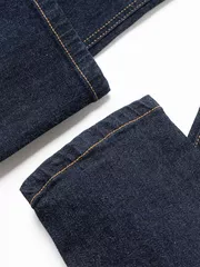 Quần Jean Nam 5S Fashion Màu Xanh Đen Trơn Phom Slimfit QBD22002