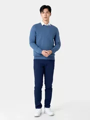 Áo Len Nam Họa Tiết Dệt Trơn Cổ Tròn 5S Fashion ALE24008