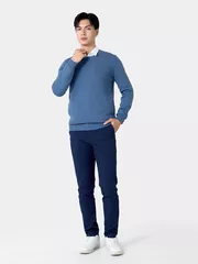 Áo Len Nam Họa Tiết Dệt Trơn Cổ Tròn 5S Fashion ALE24008