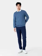 Áo Len Nam Họa Tiết Dệt Trơn Cổ Tròn 5S Fashion ALE24008