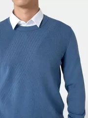 Áo Len Nam Họa Tiết Dệt Trơn Cổ Tròn 5S Fashion ALE24008