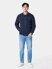 Áo Khoác Bomber Nam 5S Fashion Lót Lông In Logo AKB24017