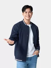 Áo Khoác Bomber Nam 5S Fashion Lót Lông In Logo AKB24017