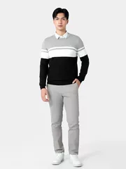 Áo Len Nam Cổ Tròn 5S Fashion Dệt Kẻ Slimfit ALE24006