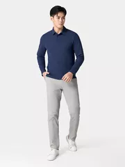 Áo Polo Nam Tay Dài 5S Fashion Phom Slimfit Trơn Basic APD24006