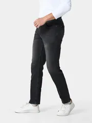 Quần Jean Nam 5S Fashion Màu Ghi Đen Regular QJE24013