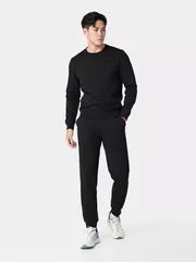 Bộ Quần Áo Nỉ Nam 5S Fashion Trơn In Logo Slimfit BNI24101