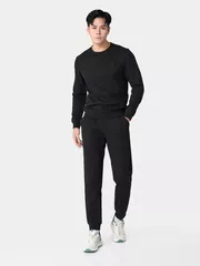 Bộ Quần Áo Nỉ Nam 5S Fashion Trơn In Logo Slimfit BNI24101