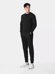 Quần Nỉ Nam 5S Fashion Cạp Chun Basic Slimfit BQNI24101