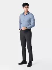 Áo Sơ Mi Nam Dài Tay Kẻ Ô 5S Fashion Slimfit ASM24012