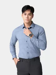 Áo Sơ Mi Nam Dài Tay Kẻ Ô 5S Fashion Slimfit ASM24012