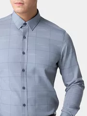 Áo Sơ Mi Nam Dài Tay Kẻ Ô 5S Fashion Slimfit ASM24012