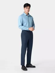 Áo Sơ Mi Nam Màu Xanh Trơn 5S Fashion Phom Regular ASM24028