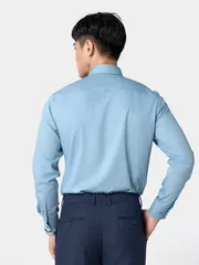 Áo Sơ Mi Nam Màu Xanh Trơn 5S Fashion Phom Regular ASM24028