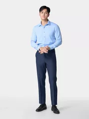 Áo Sơ Mi Nam Dài Tay Xanh 5S Fashion Phom Slimfit ASM24027