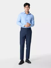 Áo Sơ Mi Nam Dài Tay Xanh 5S Fashion Phom Slimfit ASM24027