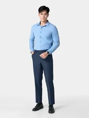 Áo Sơ Mi Nam Dài Tay Màu Xanh 5S Fashion Slimfit ASM24035