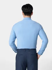 Áo Sơ Mi Nam Dài Tay Màu Xanh 5S Fashion Slimfit ASM24035