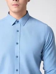 Áo Sơ Mi Nam Dài Tay Màu Xanh 5S Fashion Slimfit ASM24035