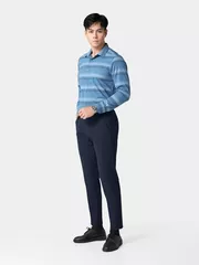 Áo Sơ Mi Nam Dài Tay Kẻ Ngang 5S Fashion Slimfit ASM24015