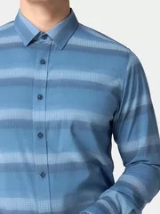 Áo Sơ Mi Nam Dài Tay Kẻ Ngang 5S Fashion Slimfit ASM24015