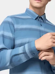 Áo Sơ Mi Nam Dài Tay Kẻ Ngang 5S Fashion Slimfit ASM24015