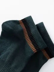 Tất Nam 5S Fashion Cổ Ngắn Dệt Kẻ Modal TAT24004