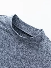 Áo Giữ Nhiệt Nam 5S Fashion Cổ 3 Phân Melange AGN24004