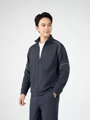 Áo Nỉ Khóa Nam 5S Fashion Phối Line Slimfit BAKN24027