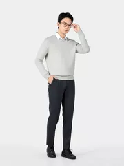 Áo Len Nam 5S Fashion Cổ Tim Trơn Phom Regular ALE24009